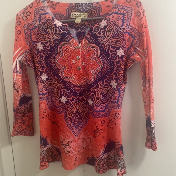 Energe by one world ribbed top blouse - Picture 4 of 5